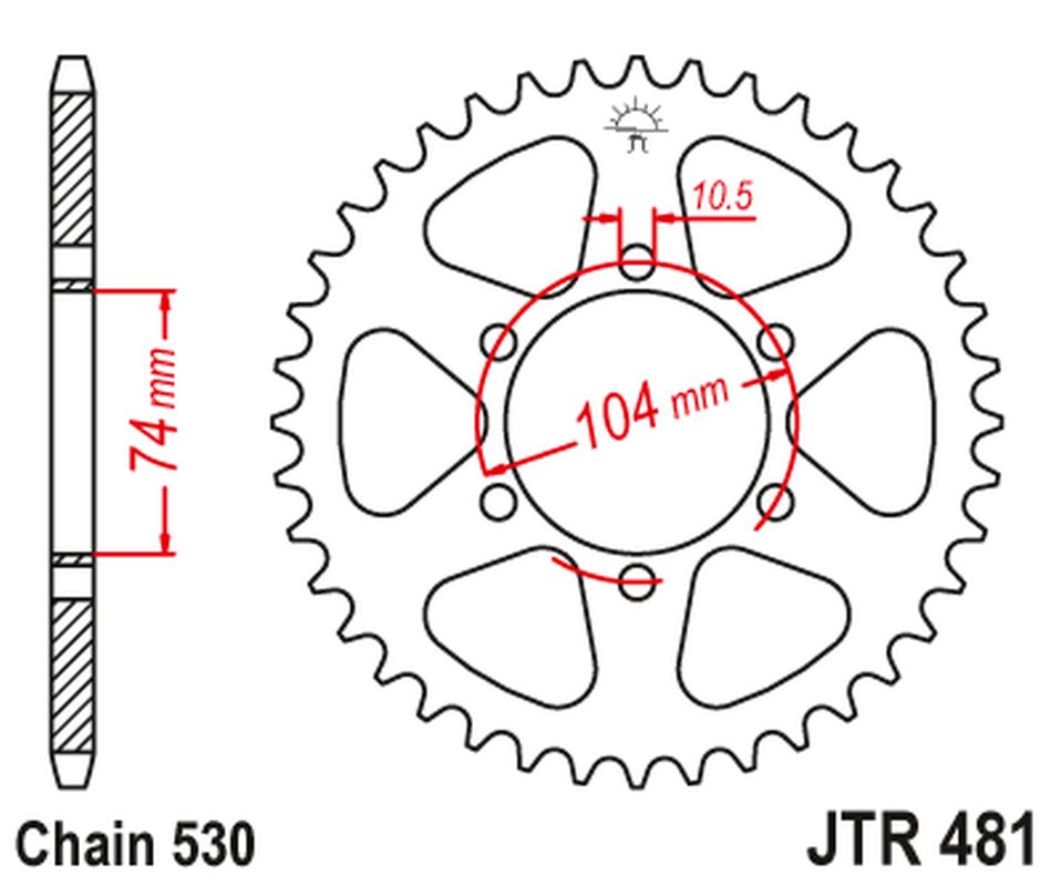 Rear Sprocket 481 40 KAWASAKI Z 400/550 '80-83', Z 650 '79', KH 500 '72-75' (48140JT) (Chain.530)