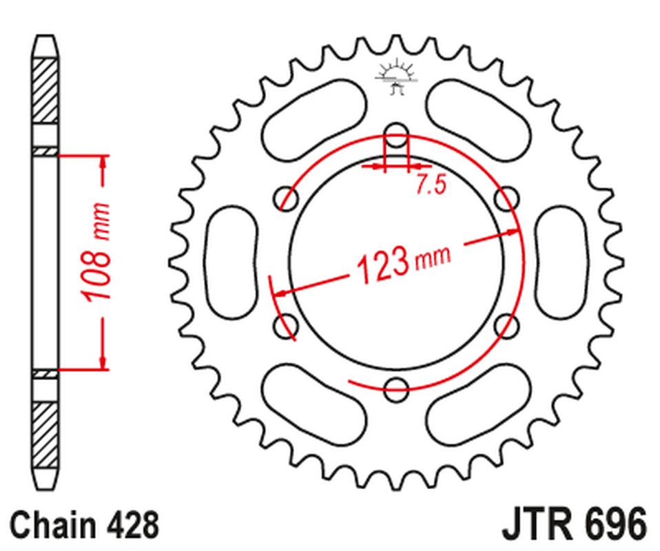 Rear Sprocket 707 49 CAGIVA 50 PRIMA SUPER SPORTS 92-95 (70749JT) (Chain. 520)
