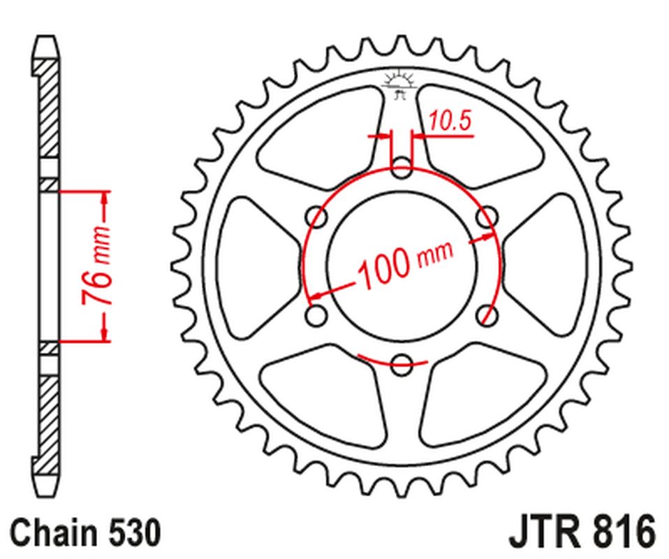 Rear Sprocket 816 38 SUZUKI GR 650 '83-85 (81638JT) (Chain. 530)