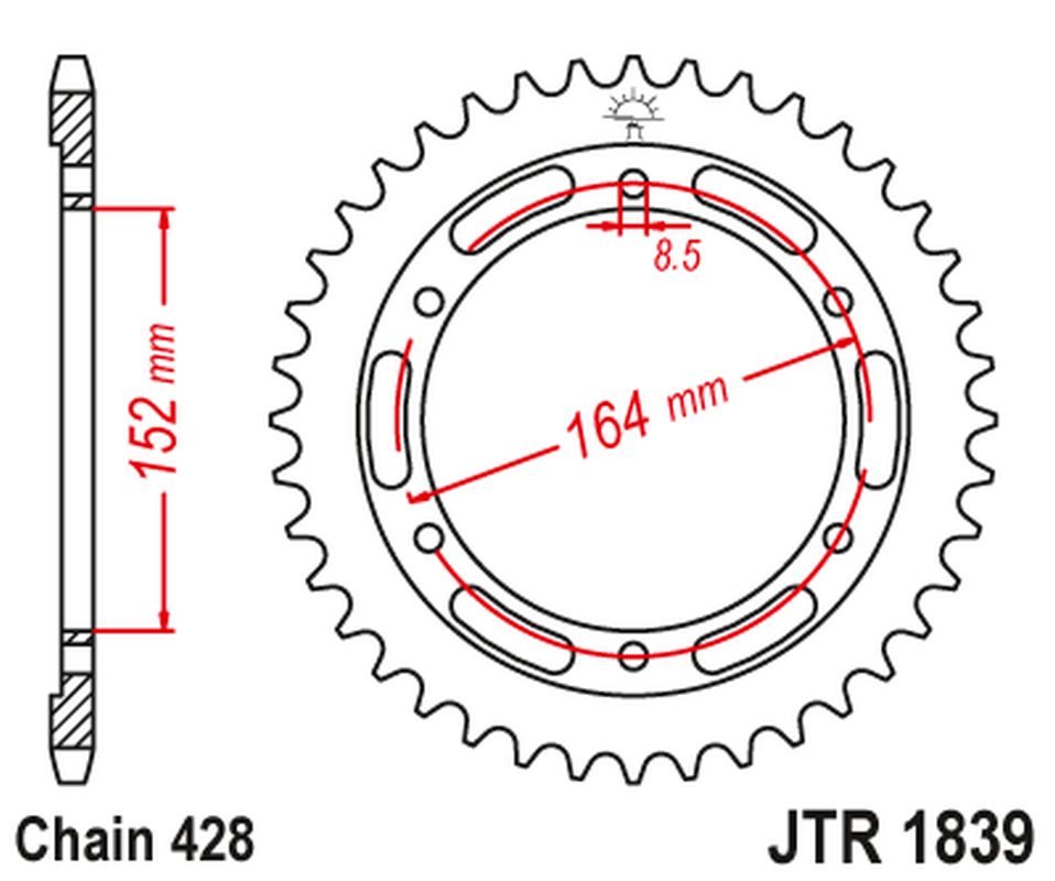 Rear Sprocket 841 56 YAMAHA SR 400 (2RD) '91-00', SR 500 '91-00' (84156JT) (Chain.428)
