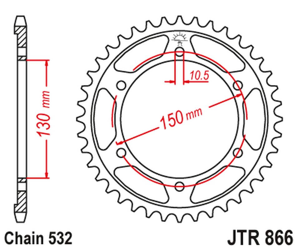Rear Sprocket 863 43 YAMAHA XJR 1200 '95-98, FZR 750R '89, YZF 750R '93-97 (STD.43) (STD.+5) (86343JT) (Chain.532)