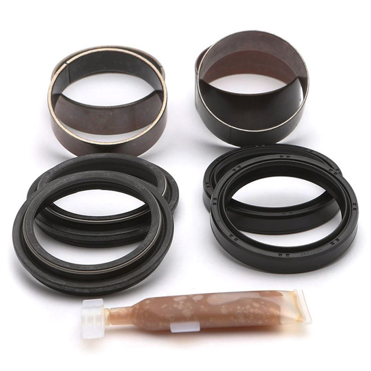 FRONT FORK REPAIR KIT WHITE POWER 48MM (ALL WP)(DUST SEALS 2 PCS, OIL SEALS 2 PCS, BUSHINGS 4 PCS, GREASE)(SERVICE KIT)