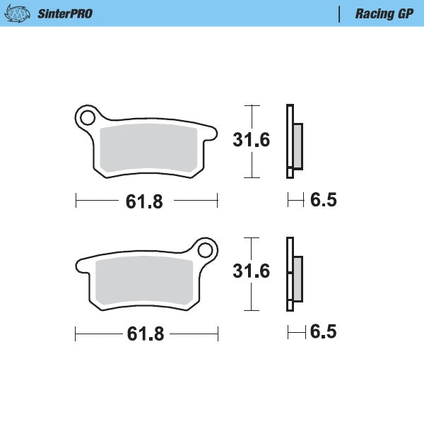 BRAKE PADS KH357 SINTER METALLIC RACING:12 SX85 '04-'11, GASGAS MC65 '21-, HUSQVARNA TC65 '17-, FRONT/REAR KTM SX65 '09-'21