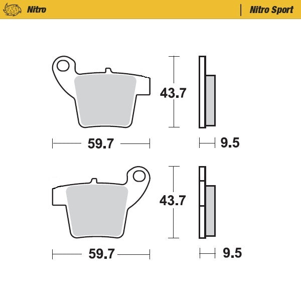 BRAKE PADS NITRO RACING SINTER METALLIC SOFT:22 (NITRO SPORT) CALIPER (210104) HUSQVARNA TC65 '17-, KTM SX65 '20-, GASGAS MC65 '21-