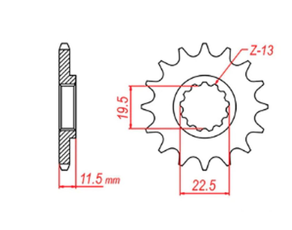 FRONT SPROCKET 4101 14 SUZUKI DR-Z125 03-13 (JTF409.14) (CHAIN 428)