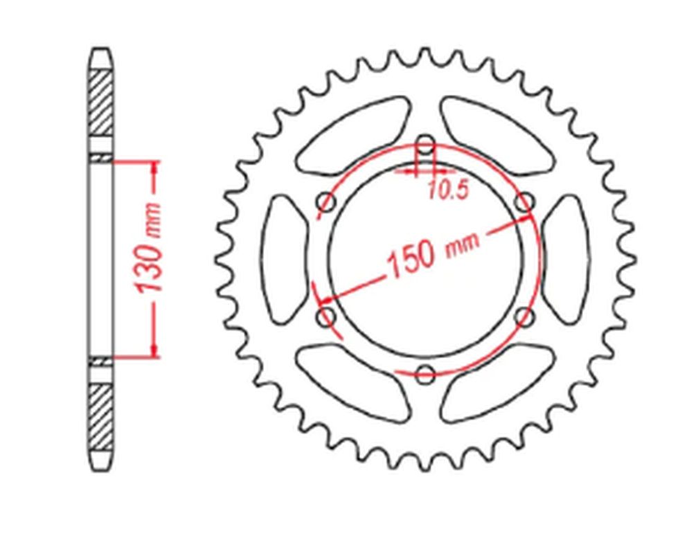 REAR SPROCKET 236 46 YAMAHA XJ6 09-15, HONDA NX650 95-01 (JTR305.46) (CHAIN 520) ALSO SEE 430946 (JTR245/3.46)