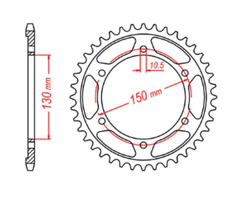 REAR SPROCKET 300 46 YAMAHA FZ8 10-15 (JTR300.46) (CHAIN 525) (39P/42P)