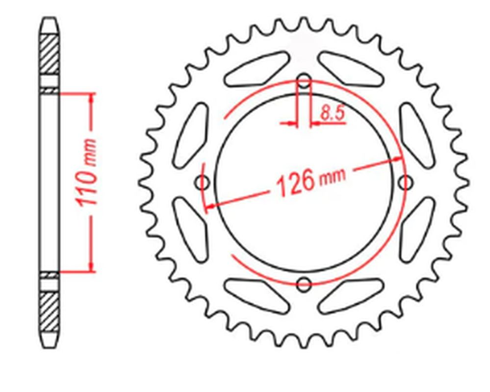 REAR SPROCKET 4418 47 KAWASAKI KX65 02-20 (JTR1465.47) (CHAIN 420)