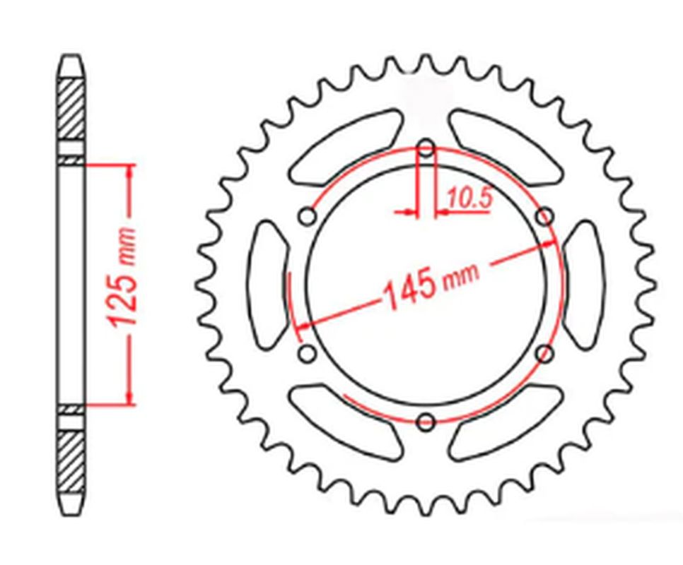 REAR SPROCKET 866 47 YAMAHA MT03 06-12 (5YK) (JTR855.47) (CHAIN 520)