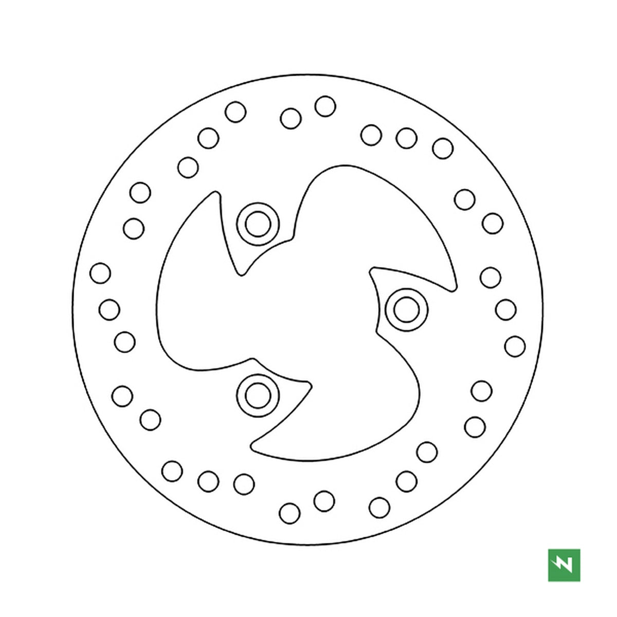Brake Disc Front, Rear YAMAHA NEOS 50 97-21, APRILIA HABANA 50, 125 98-02, LEONARDO 125 96-05, SCARABEO 98-10, SR 50 97-06 (190X58X3.5MM)