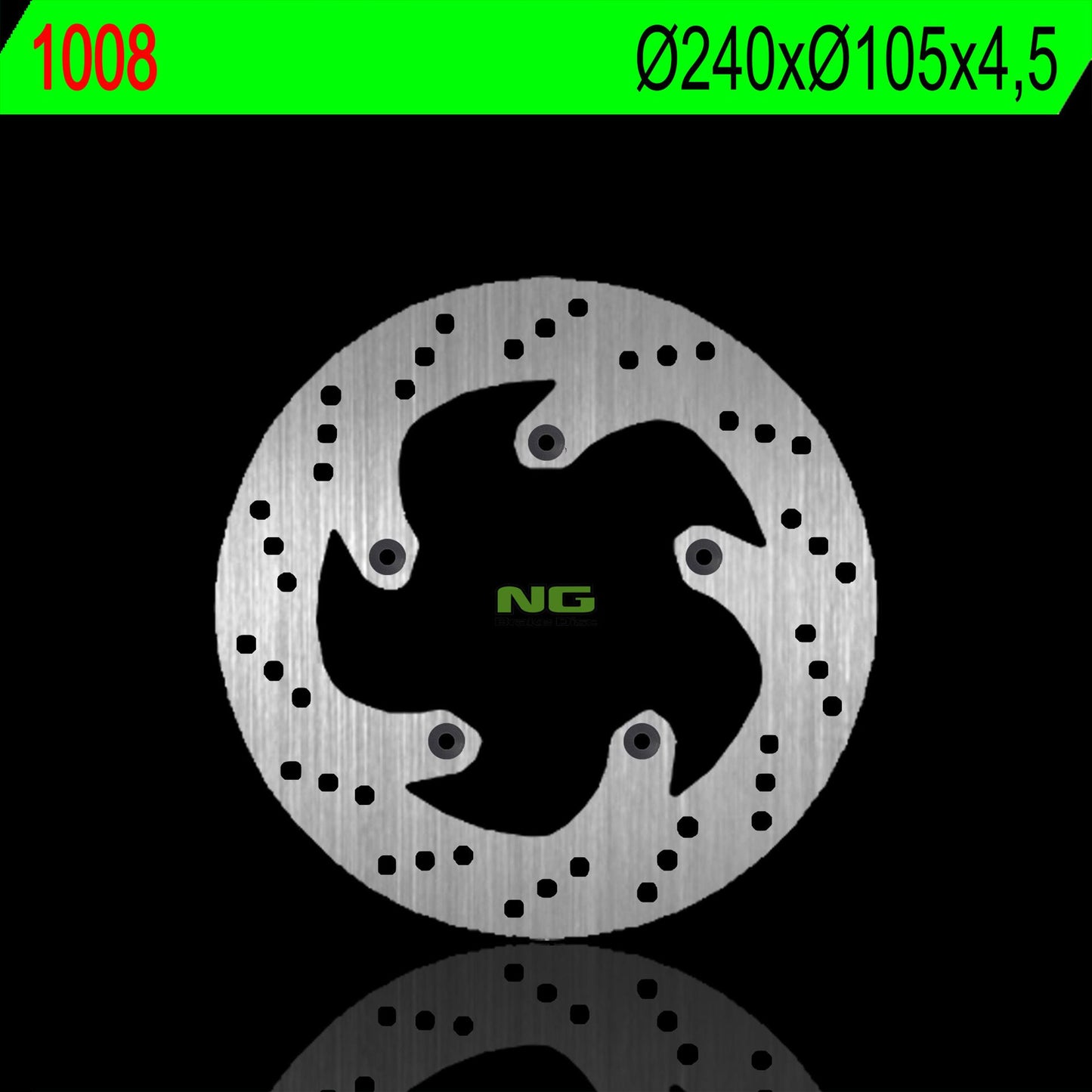 Brake disc (rotor) front APRILIA ATLANTIC 125 03-, 200/250/300 03-11, MALAGUTI MADSON 125 06-09 (front/rear) (240X105X4,5MM) (5X6,5MM)