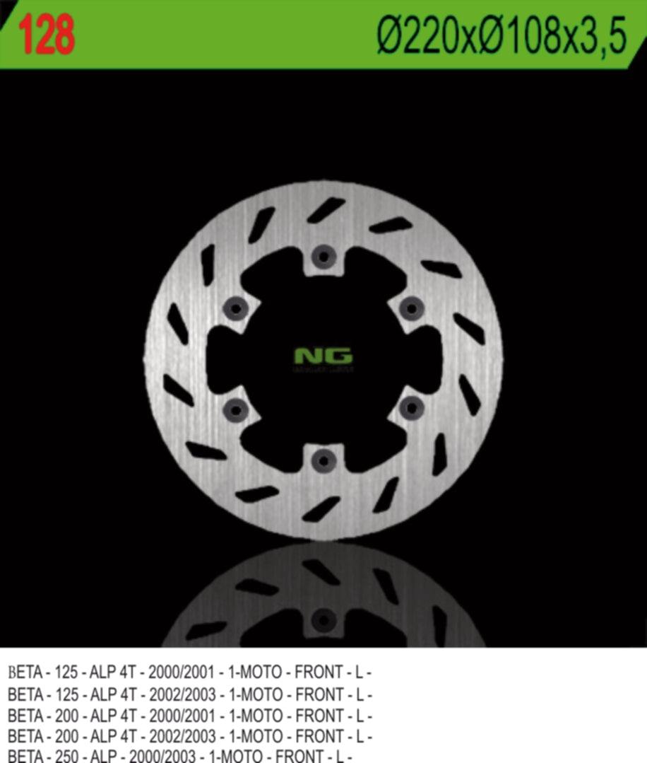 Brake disc (rotor) front BETA 125/200/250 ALP '00-'03 (220X108X3,5) (6X6,5MM)