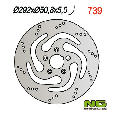 Brake disc (rotor) front HARLEY-DAVIDSON (292X50,8X5) 883/1200/1340/1450, 5 Holes dia.8,5
