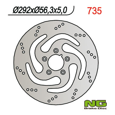 Brake disc (rotor) front HARLEY-DAVIDSON 883/1200/1450/1584/1690/1340 (292MMX56,3MMX5MM) (5X8,5MM)