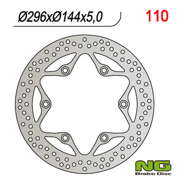 Brake disc (rotor) front HONDA CB 500, CBF 500/600, VFR 750, VT 750 C, CBR 1000 (296x144x5)