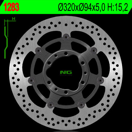 Brake disc (rotor) front HONDA CBR 1000RR '08-'17 (320X94X5) (6X6,5MM) - replaced by NG1621G - Sale