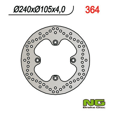 Brake disc (rotor) front HONDA PHANTEON 125/250, FORESIGHT 250, rear XRV 650 AFRICA TWIN (240X105X4) (4X10,5MM)