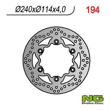 Brake disc (rotor) front HONDA REBEL 125/250, CBF 125 08-12, VT 125 (99-08) (240x114x4) (6X10,5MM)