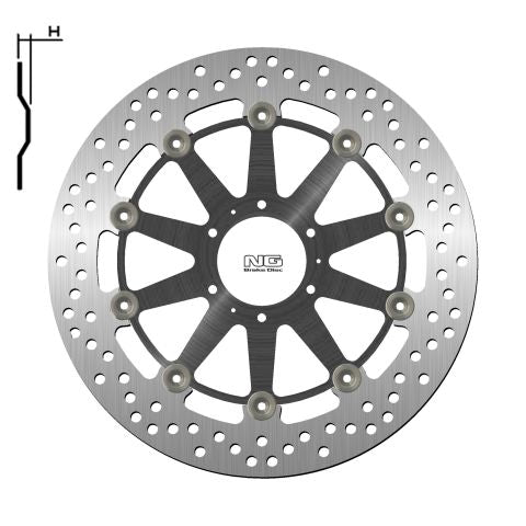 Brake disc (rotor) front HONDA XL 1000V 99-13, CB 1100EX / ABS 14-18 (296X62X5MM) (6X6,5MM) Floating (Aluminium center)