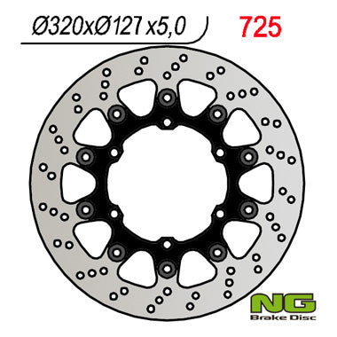 Brake disc (rotor) front HUSABERG FS 650 '05-'08, FS 450 '15-'17, SUPERMOTO 701 '15-'17, KTM DUKE 620 / 640 '94-'02, LC4 640 ADV '01-'02, LC4 660 SMC '05-'08, SM 690 '07-'08, SMC 625 / 690 '04-'14, (320X127X5MM) (6X6,25MM)