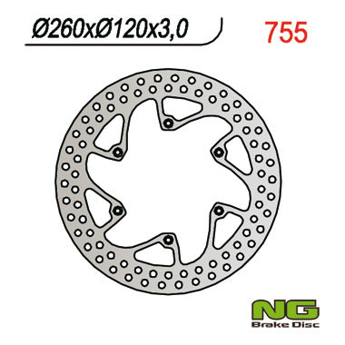 Brake disc (rotor) front HUSQVARNA CR/WR/TE/TC 92-99 (260x120x3)