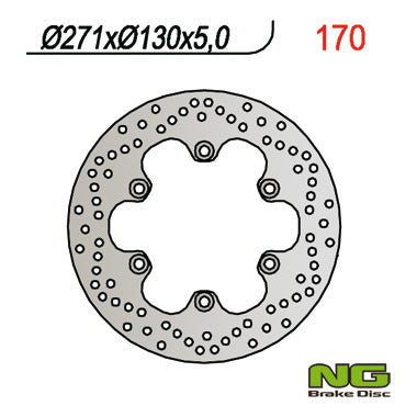 Brake disc (rotor) front KAWASAKI GPZ 500 S (90-03), GPZ 900R, GPZ600/750/900 (271x130x5) (6X10,5MM)