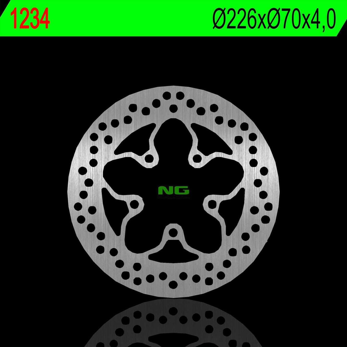Brake disc (rotor) front PEUGEOT ELYSTAR 125/150 01-03, ELYSTAR 50 01-07 (226X70X4,0MM) (5X8,5MM)