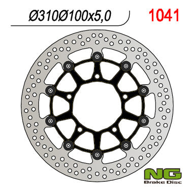 Brake disc (rotor) front SUZUKI GSXR 600 '06-'07, 750 '06, 1000 '05-'08, VZR 1800 '06-'13, VLZ 1800 '17 (310X100X5,0MM) (5X10,5MM) Floating