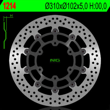 Brake disc (rotor) front SUZUKI GSXR 600/750 '08-'18, GSXR 1000 '09-'16, GSX 750Z '08-'21 (310X102X5MM) (6X8,5MM) Floating
