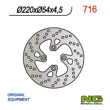 Brake disc (rotor) front YAMAHA MAJESTY 125 98-09, MBK 125/150/180 (220X54X4,5) (4X8,5MM)