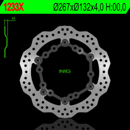 Brake disc (rotor) front YAMAHA X-MAX 125/250 '05-'15, MAJESTY 400 '04-'13, T-MAX 500/530 '08-'15 (Floating) (267X132X4) (5/6X8,5MM) WAVE