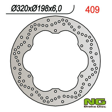 Brake disc (rotor) front YAMAHA XJ 600 92-97, XVZ 1300 96-07, XJ 600 DIVERSION '92-'97 rear (320X198MM) (320X198X6)