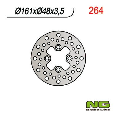 Brake disc (rotor) front YAMAHA YFM 125/250/350/600/650/700, YFZ 350/450 87-15, YFS 200 BLASTER 88-07 (161X48X3,5)