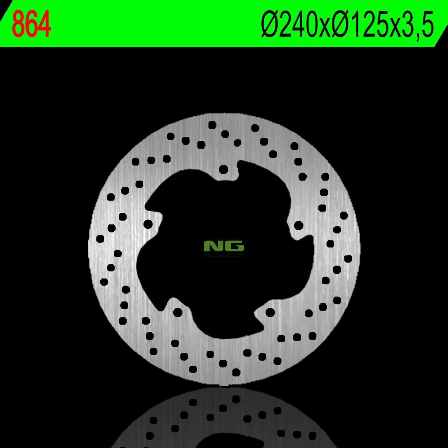 Brake disc (rotor) rear DERBI 125 GP 1 05-07, 250 05-06 (240X125X3,5MM) (5X6,5MM)