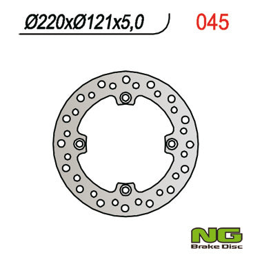 Brake disc (rotor) rear HONDA CR 125/250/500 '89-'97, CRE 250SM '89-96, (220X121X5MM) (4X10,5MM)