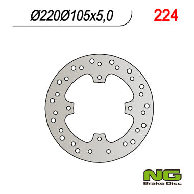 Brake disc (rotor) rear HONDA FX 650, SLR 650 (220x105x5) (4X8,5MM)