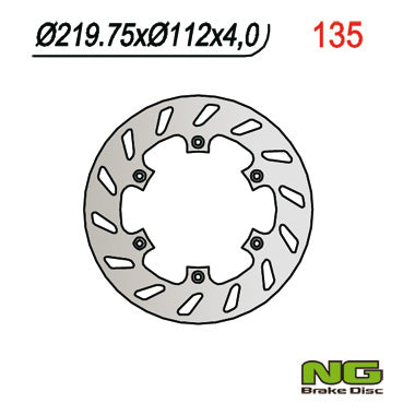 Brake disc (rotor) rear HUSQVARNA CR/WR/WRE 125 '92-'99, HUSABERG 350/400/450/501 '90-'98 (220X112X4) 6 Holes dia.6,5