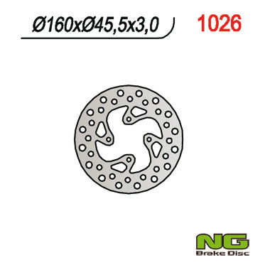 Brake disc (rotor) rear KTM 65 SX '98-'23 (160MM) (160X45,5X3) (4X6,5MM)