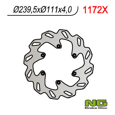 Brake disc (rotor) rear KTM 690/950/990 '06-'15 (240X111X4) (6X6,5MM)