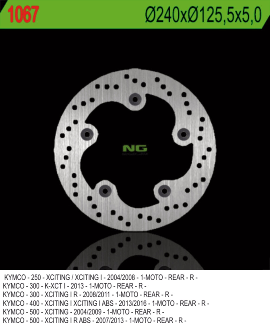 Brake disc (rotor) rear KYMCO XCITING 250/300/500 (240X125,5X5) (5X10,5MM)