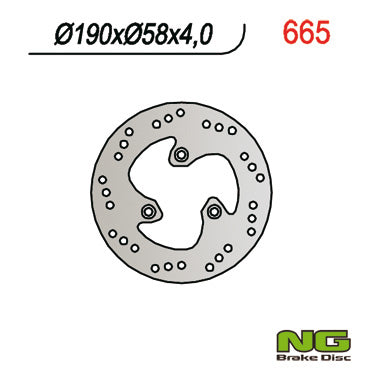 Brake disc (rotor) rear Scooters BENELLI/MALAGUTI/PEUGEOT 50 (190x58x4 / 3,7)