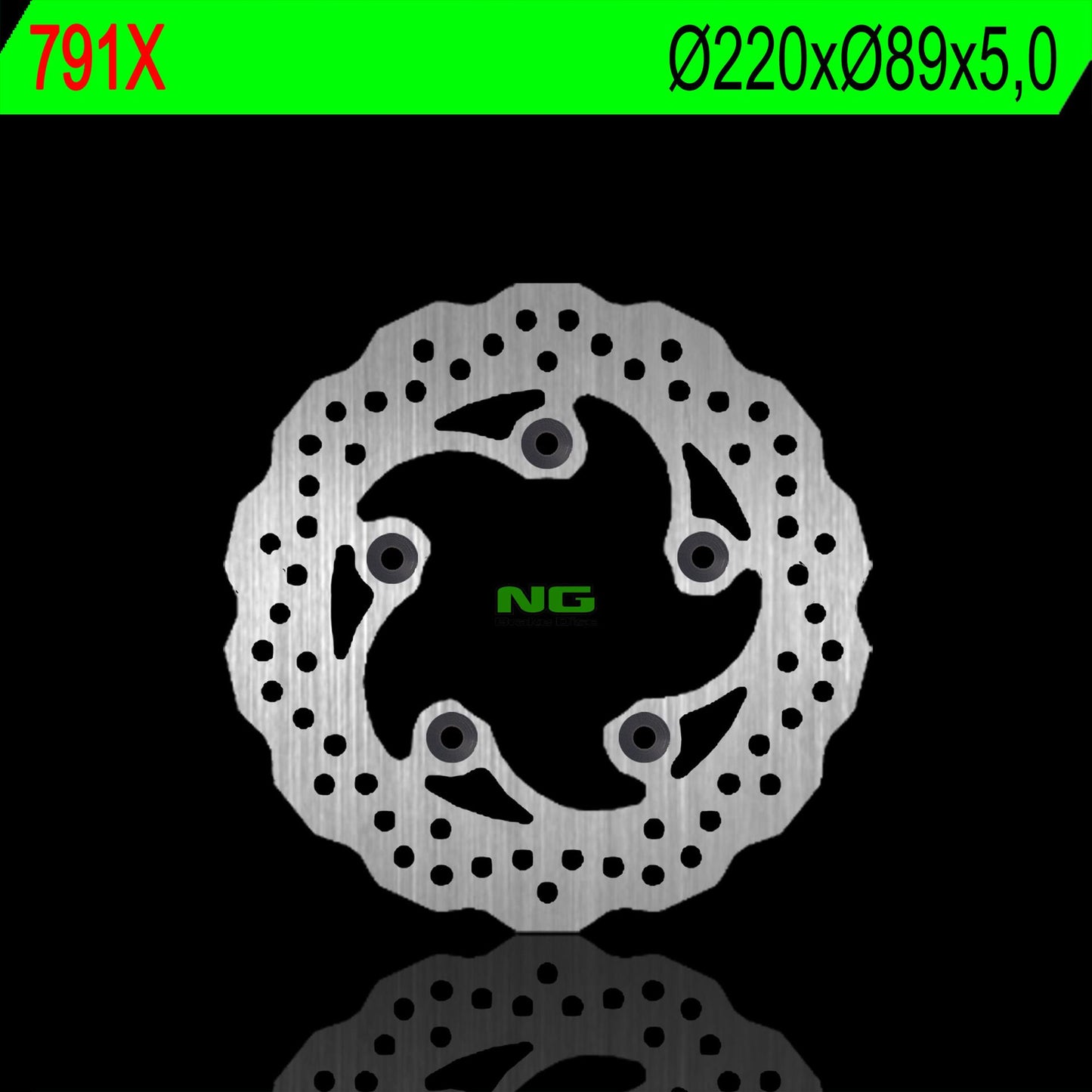 Brake disc (rotor) rear SUZUKI GSXR 600 97-18, GSXR 750 96-17, GSXR 1000 09-16, SV 650 03-15, SV 100 03-08, TL 1000R/S (5X10,5MM) (220X89X5) WAVE