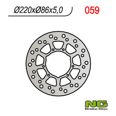 Brake disc (rotor) rear YAMAHA XT 600 E '95-'03, XTZ 660 '91-'94 (220X86X4,5)