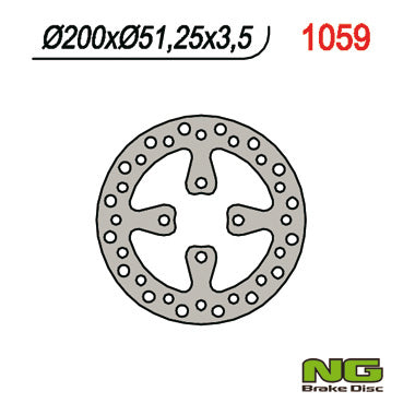 Brake disc (rotor) rear YAMAHA YFZ 450 '06-'19, RAPTOR YFM 700 '06-'14 (200X51X3,5) (4X10,5MM)