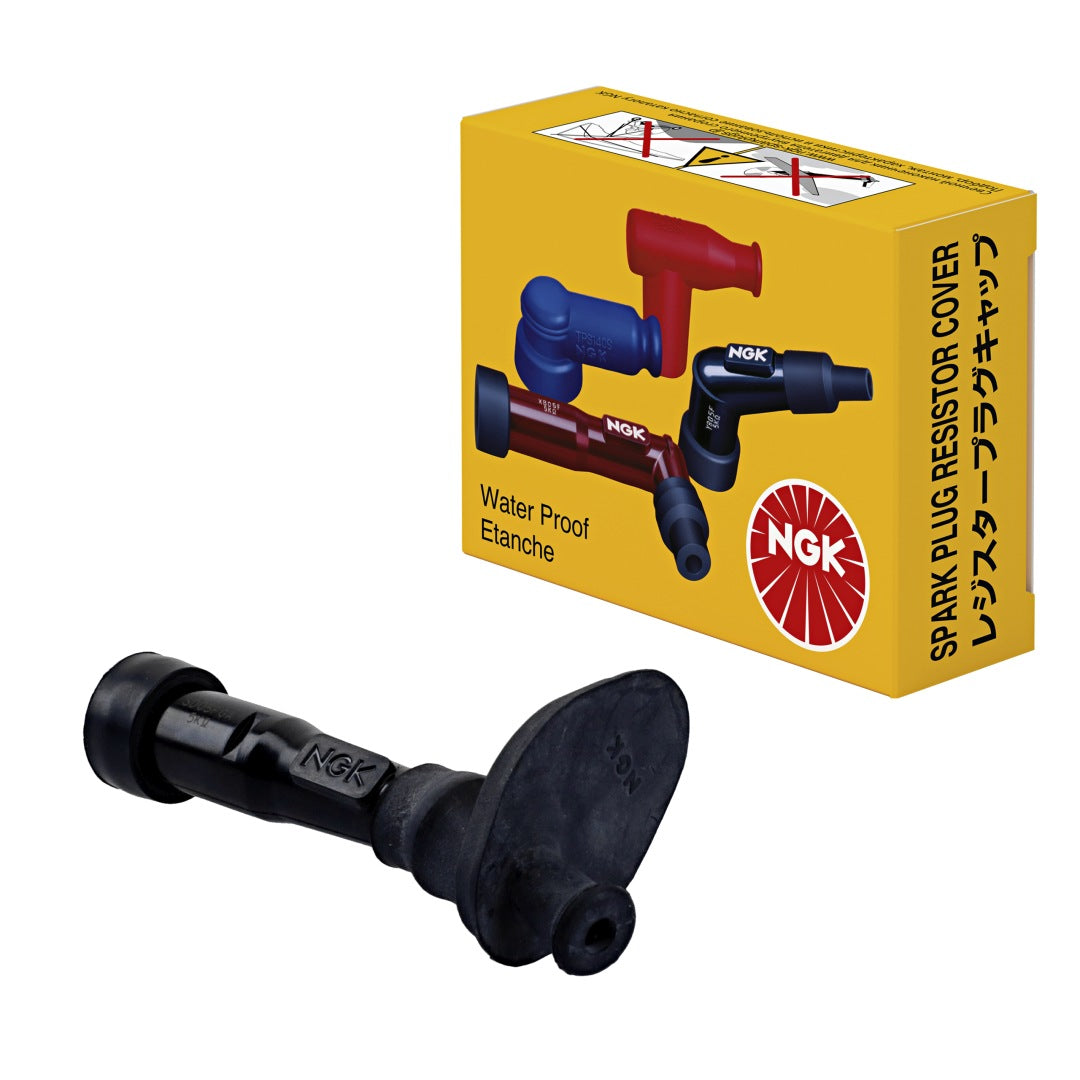 Spark Plug Cap (No. 8683) Straight, Black with Rubber Sleeve, Honda VT600/750C, XL600V, XRV750, NTV650
