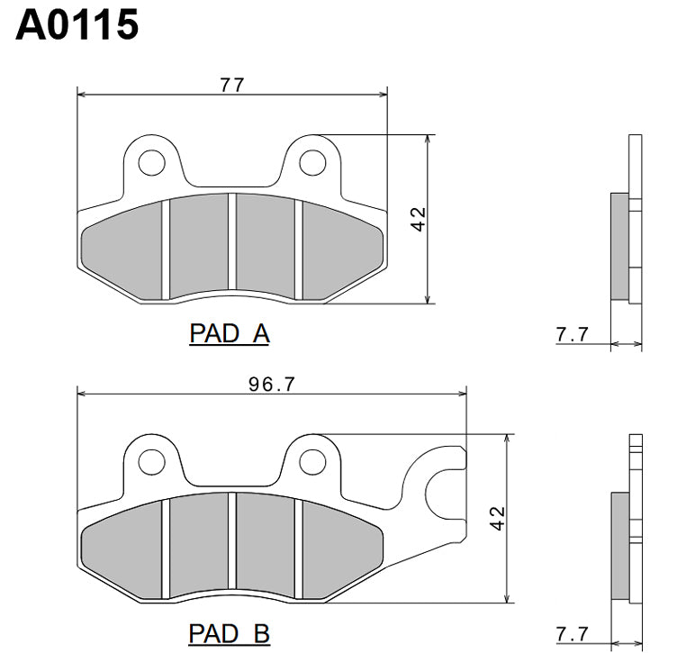 Brake Pads KH165 / KH215 Premium Semi-Metallic (ECE R90) Made in Japan (2P-212NS)