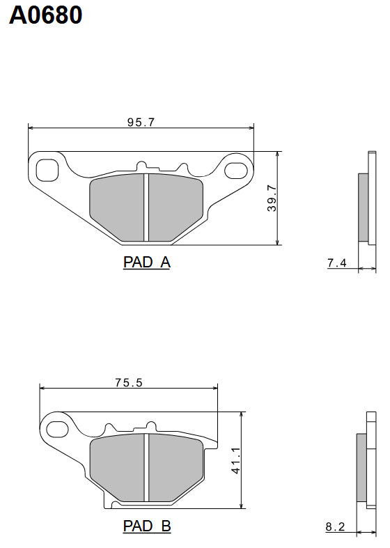Brake Pads KH230 / KH396 Premium Semi-Metallic (ECE R90) Made in Japan (2P-279NS)