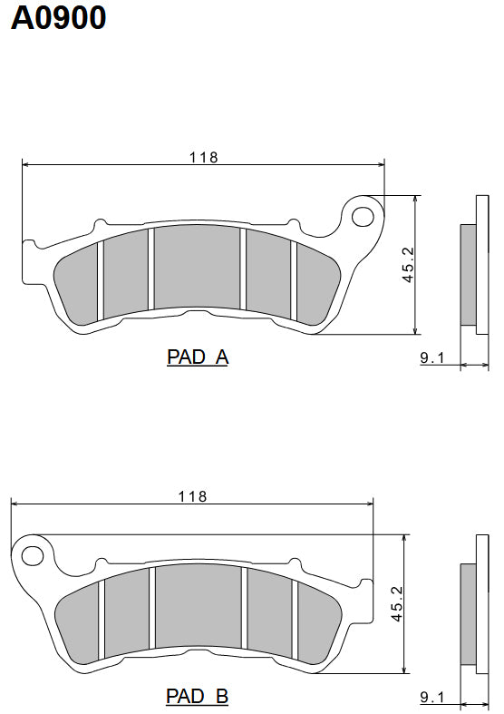 Brake Pads KH388 Premium Semi-Metallic (ECE R90) Made in Japan (2P-308NS)