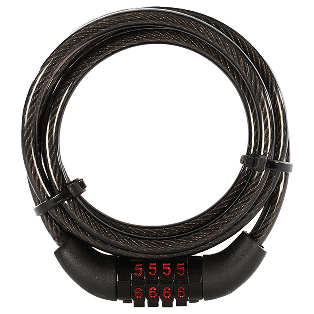 Anti-Theft Cable Lock Combi6 6mm x 1500mm Combination Black