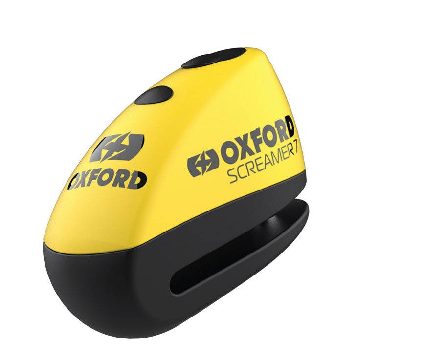 Disc Lock w/Alarm Screamer XA7 Pin 7mm Black/Yellow Fluo (Old Code: LK280)